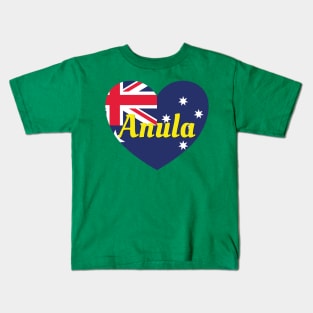 Anula NT Australia Australian Flag Heart Kids T-Shirt